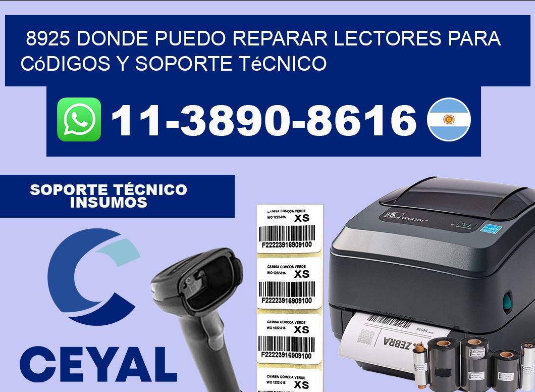 8925 donde puedo reparar Lectores para códigos y Soporte Técnico