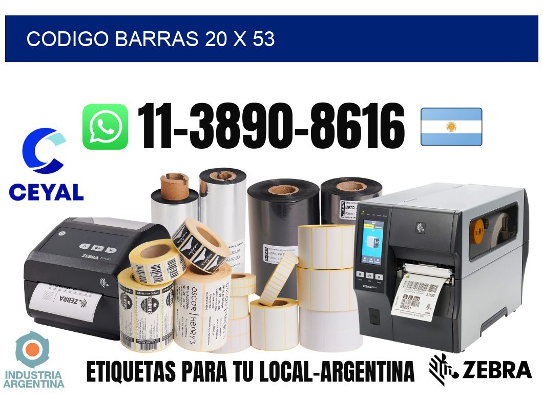 Codigo barras 20 x 53