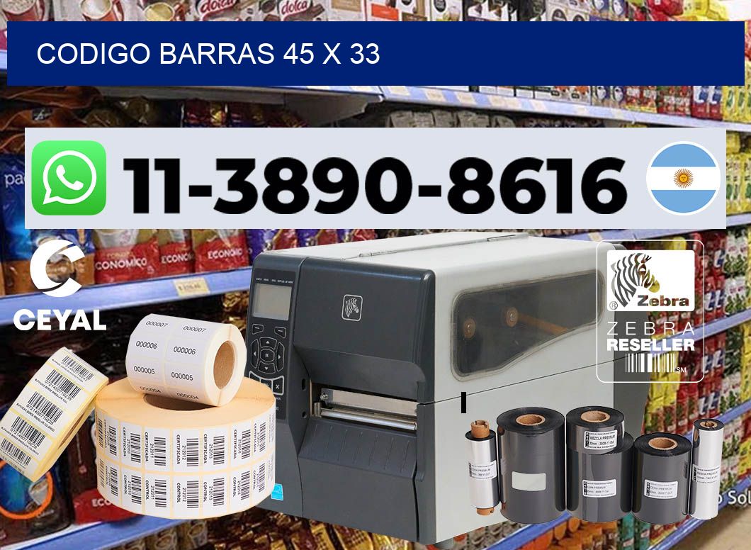 Codigo barras 45 x 33