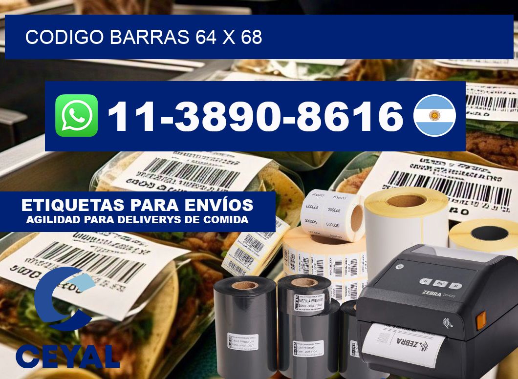Codigo barras 64 x 68