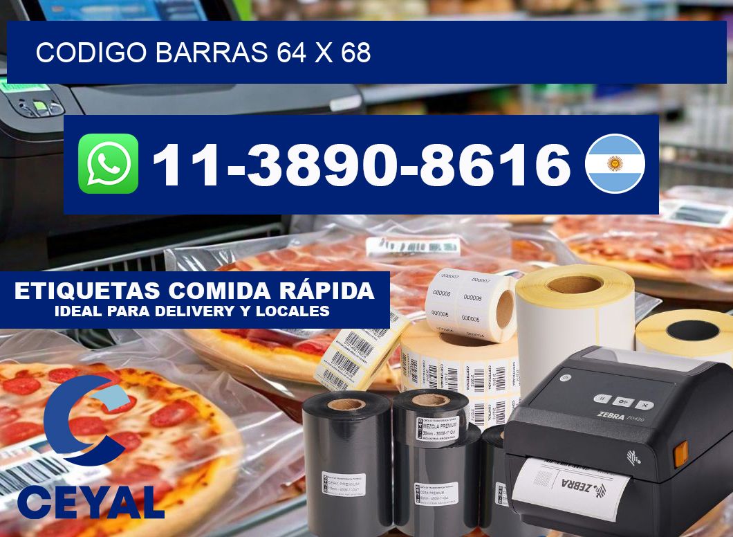 Codigo barras 64 x 68