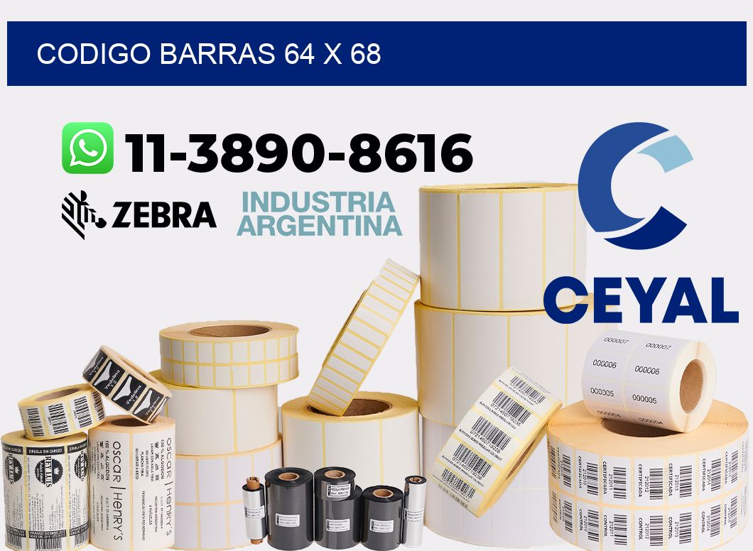 Codigo barras 64 x 68
