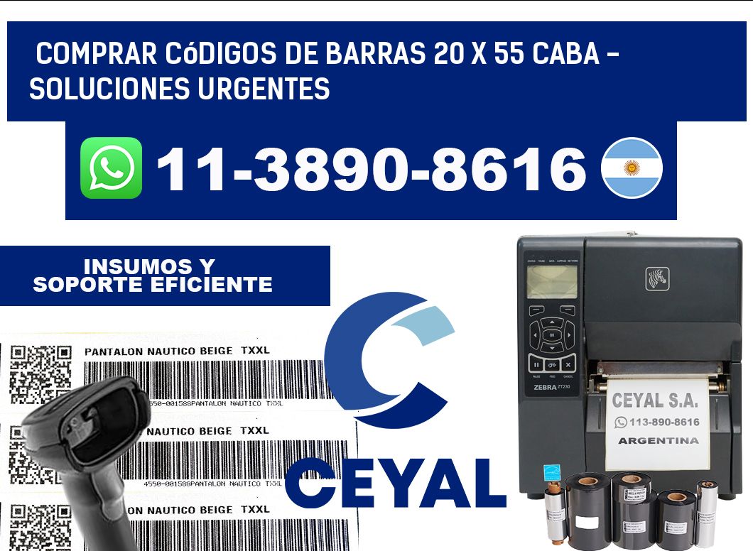 Comprar códigos de barras 20 x 55 CABA - soluciones urgentes