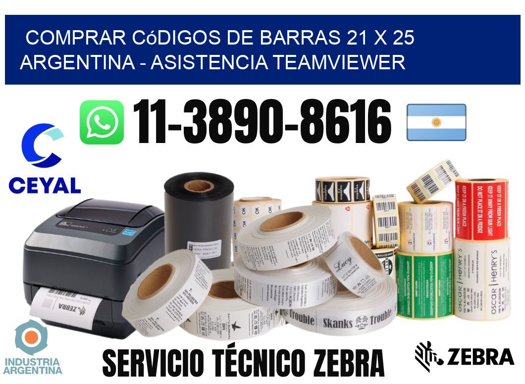 Comprar códigos de barras 21 x 25 argentina - asistencia teamviewer