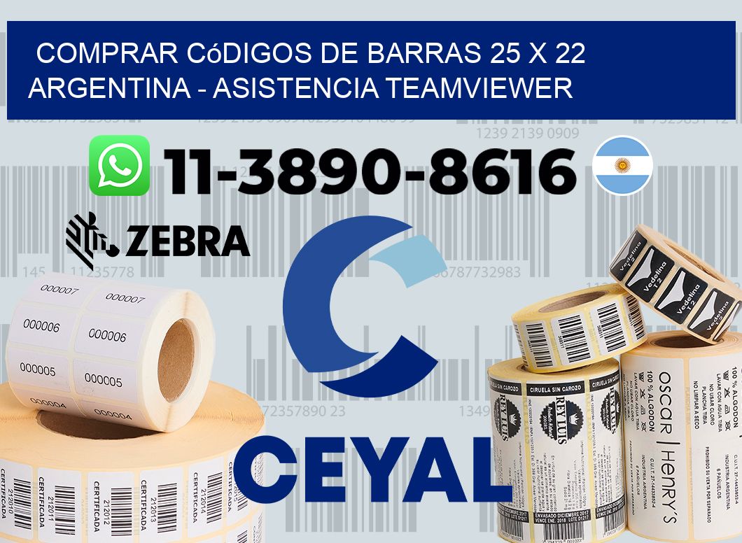 Comprar códigos de barras 25 x 22 argentina - asistencia teamviewer