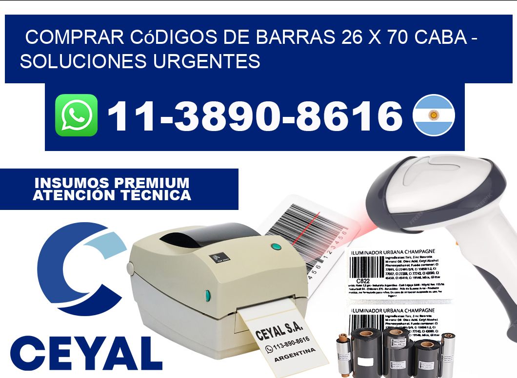 Comprar códigos de barras 26 x 70 CABA - soluciones urgentes