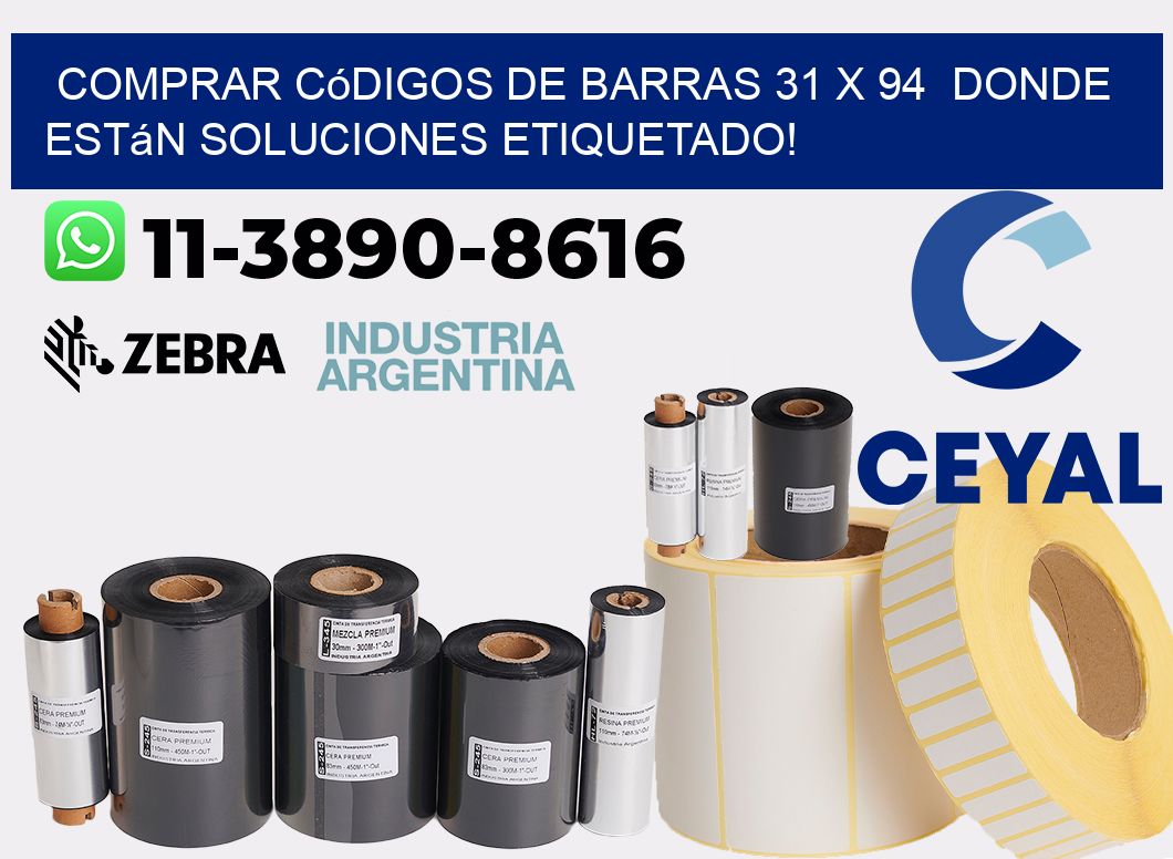 Comprar códigos de barras 31 x 94  donde están soluciones etiquetado!