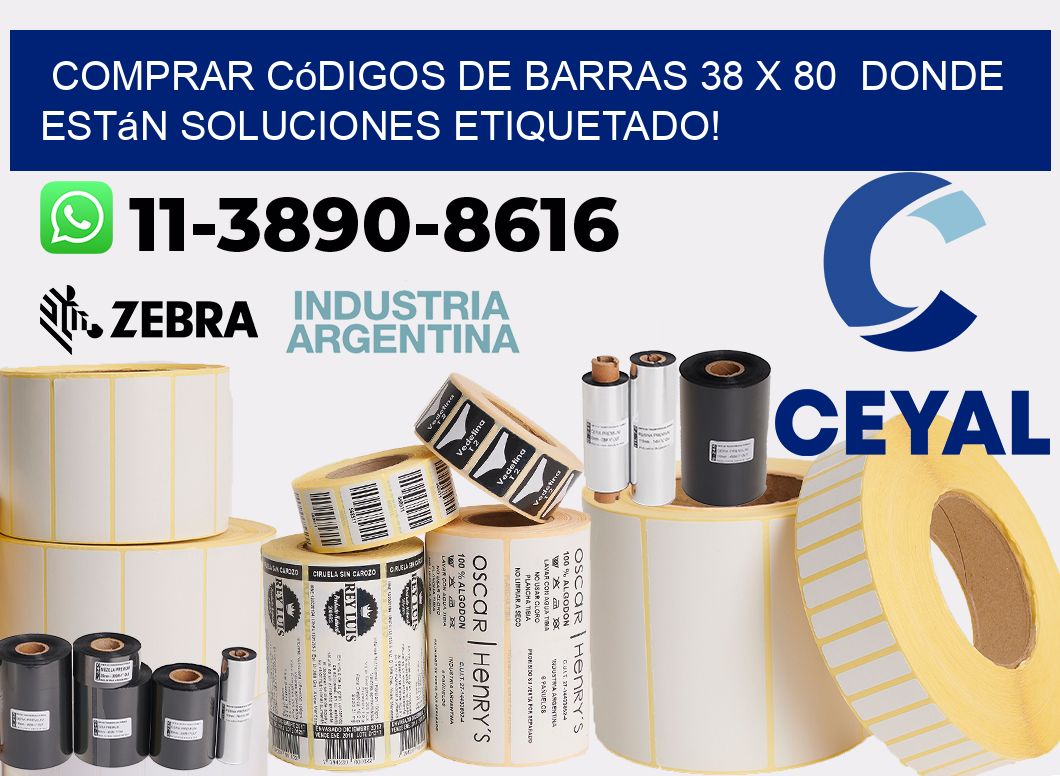 Comprar códigos de barras 38 x 80 donde están soluciones etiquetado!
