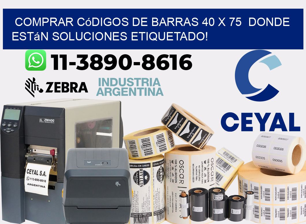 Comprar códigos de barras 40 x 75  donde están soluciones etiquetado!