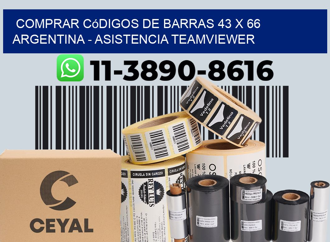 Comprar códigos de barras 43 x 66 argentina - asistencia teamviewer