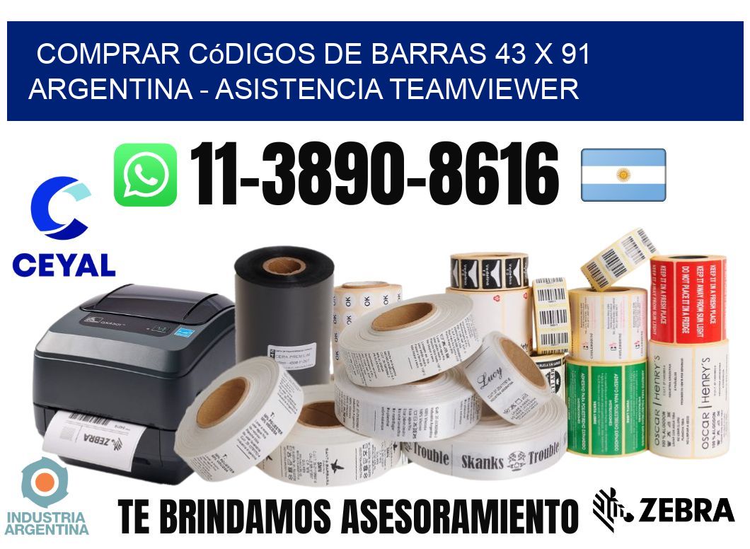 Comprar códigos de barras 43 x 91 argentina - asistencia teamviewer