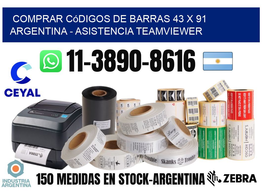 Comprar códigos de barras 43 x 91 argentina - asistencia teamviewer