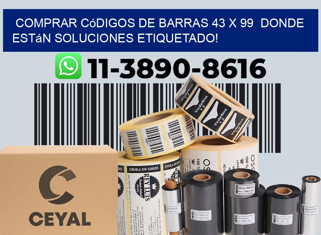 Comprar códigos de barras 43 x 99  donde están soluciones etiquetado!
