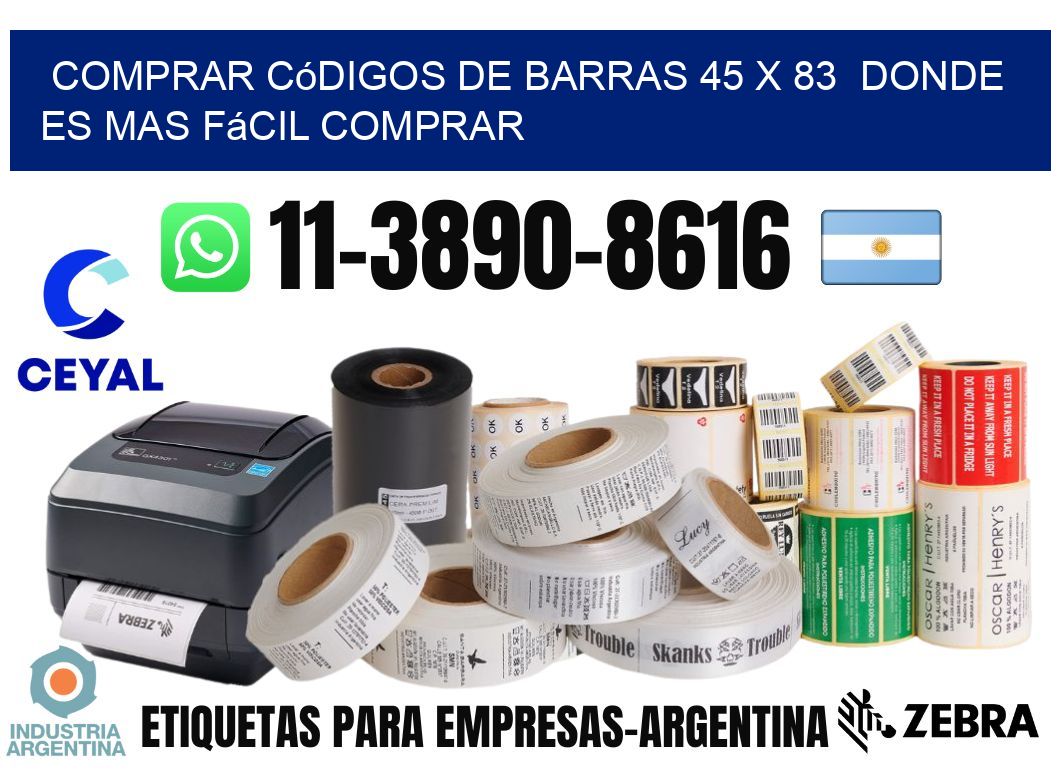 Comprar códigos de barras 45 x 83  Donde es mas fácil comprar