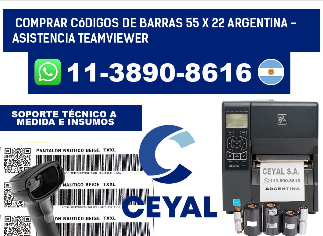 Comprar códigos de barras 55 x 22 argentina - asistencia teamviewer