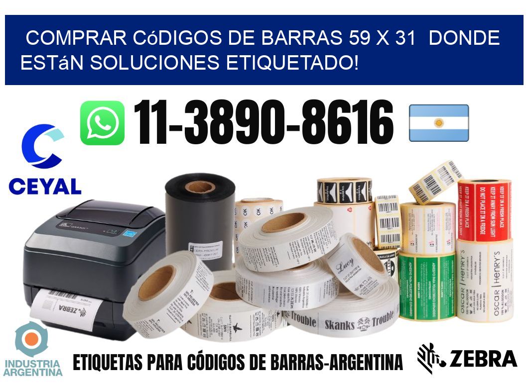 Comprar códigos de barras 59 x 31  donde están soluciones etiquetado!