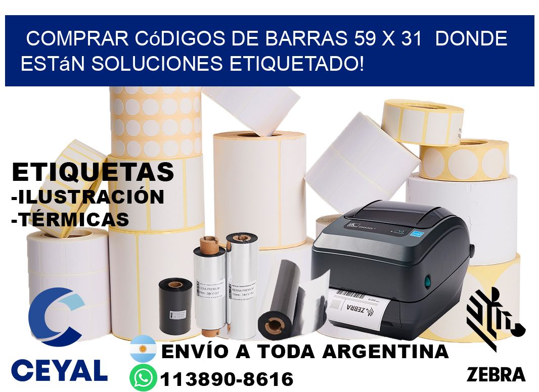 Comprar códigos de barras 59 x 31  donde están soluciones etiquetado!