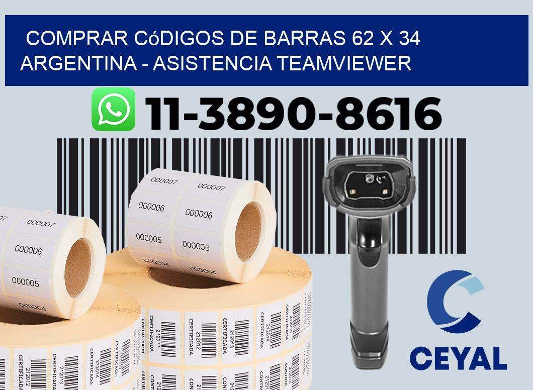 Comprar códigos de barras 62 x 34 argentina - asistencia teamviewer