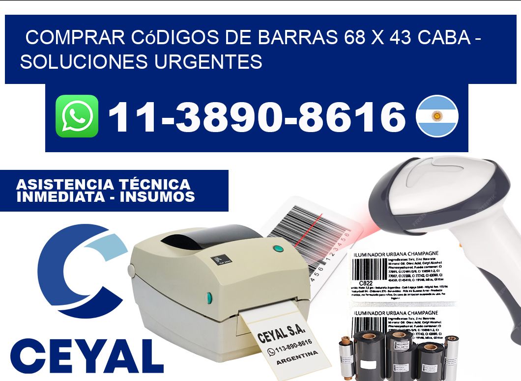 Comprar códigos de barras 68 x 43 CABA - soluciones urgentes