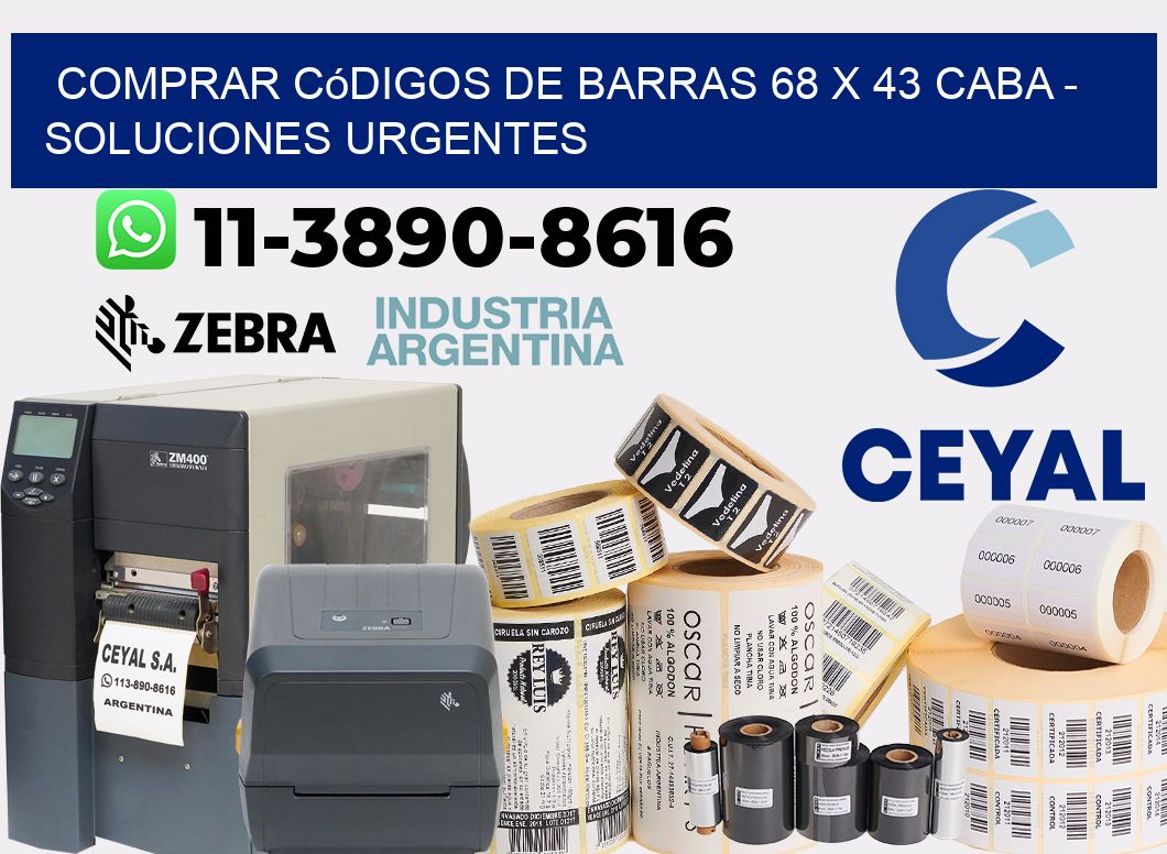 Comprar códigos de barras 68 x 43 CABA - soluciones urgentes