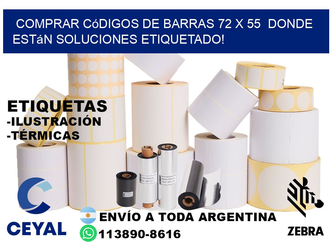 Comprar códigos de barras 72 x 55  donde están soluciones etiquetado!