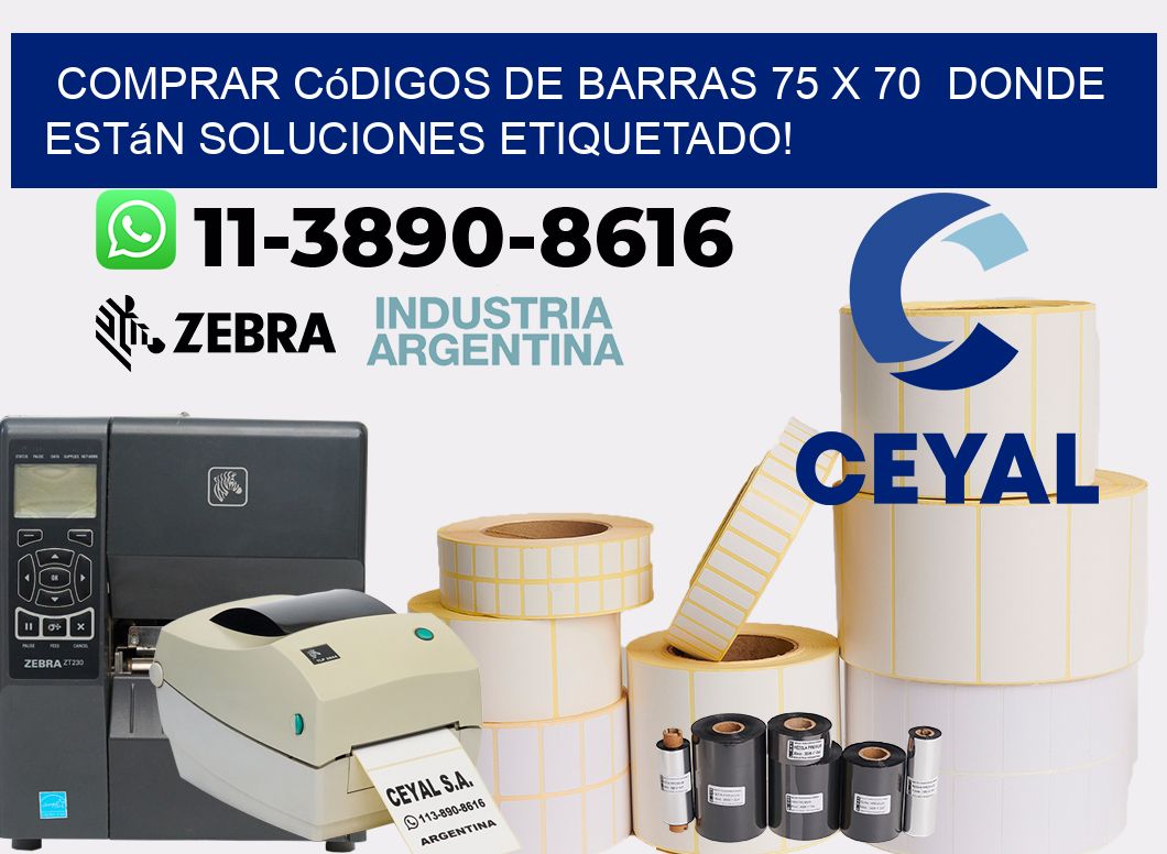 Comprar códigos de barras 75 x 70  donde están soluciones etiquetado!