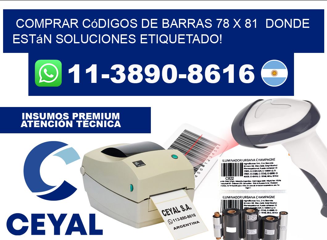 Comprar códigos de barras 78 x 81  donde están soluciones etiquetado!