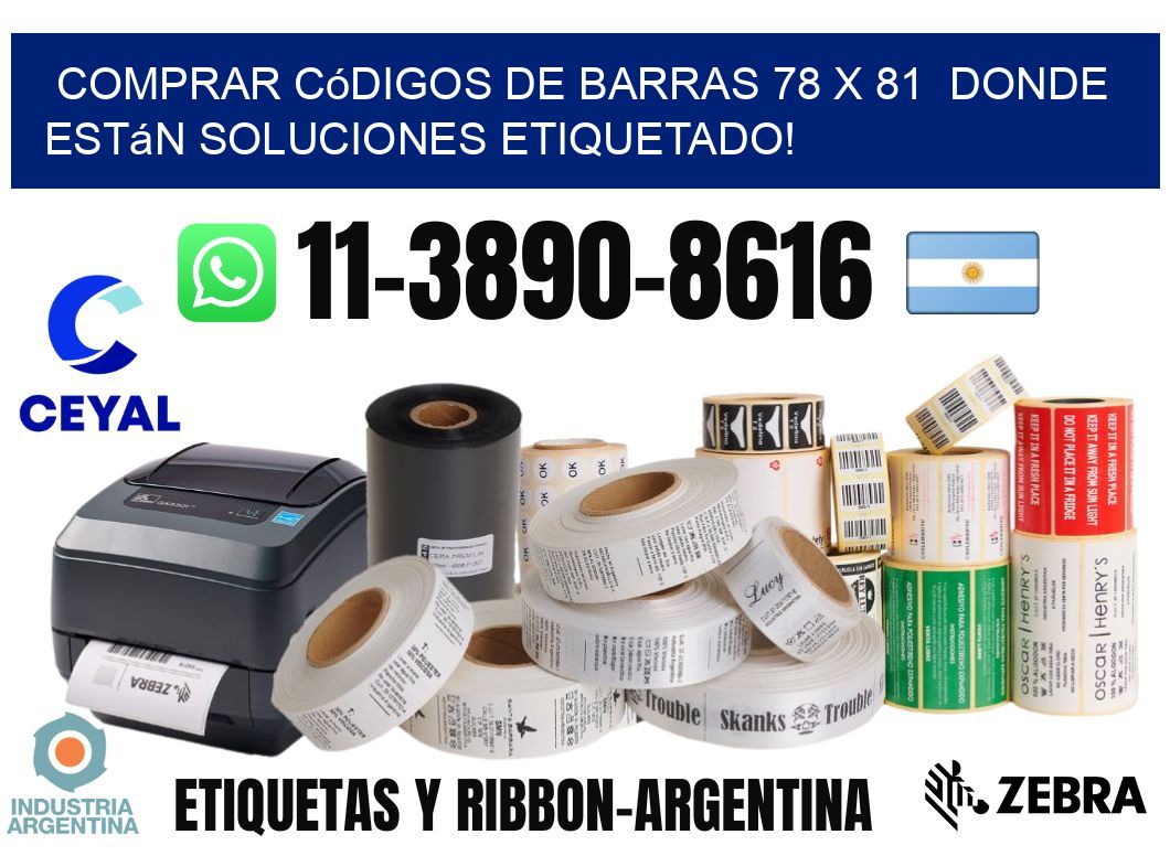 Comprar códigos de barras 78 x 81  donde están soluciones etiquetado!