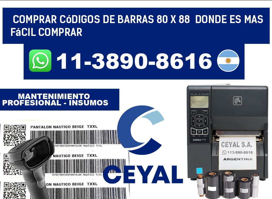 Comprar códigos de barras 80 x 88  Donde es mas fácil comprar