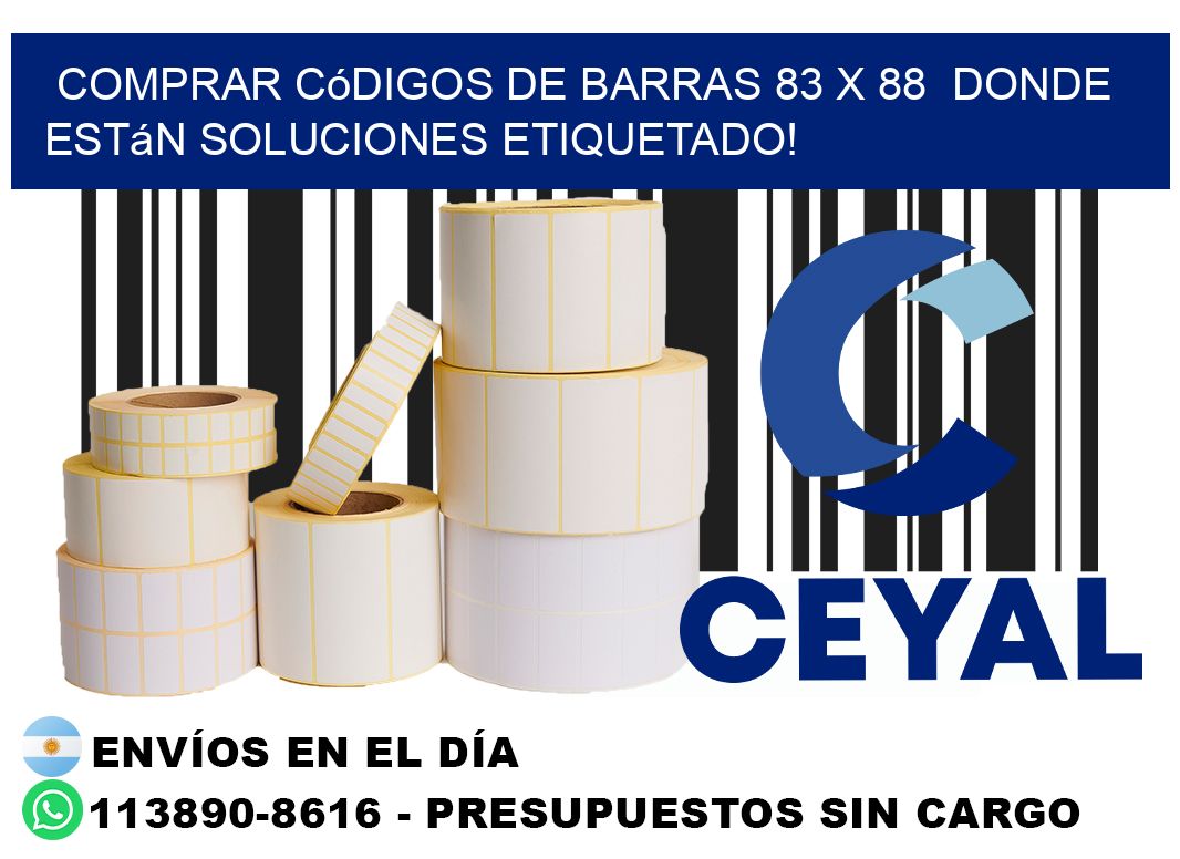 Comprar códigos de barras 83 x 88  donde están soluciones etiquetado!