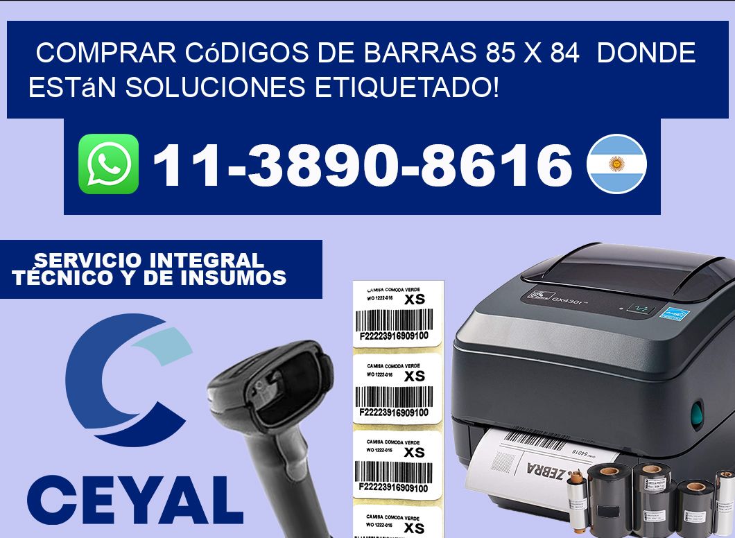 Comprar códigos de barras 85 x 84  donde están soluciones etiquetado!