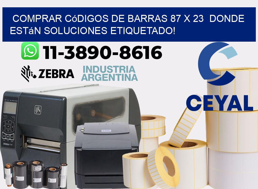 Comprar códigos de barras 87 x 23  donde están soluciones etiquetado!
