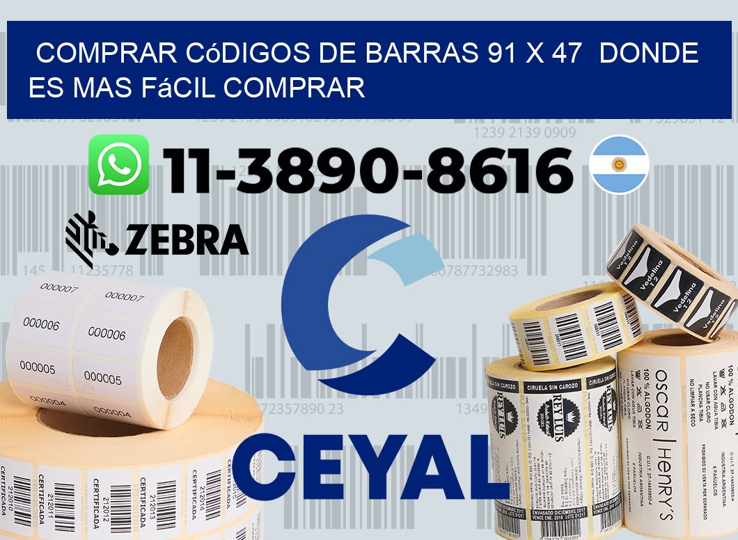 Comprar códigos de barras 91 x 47  Donde es mas fácil comprar