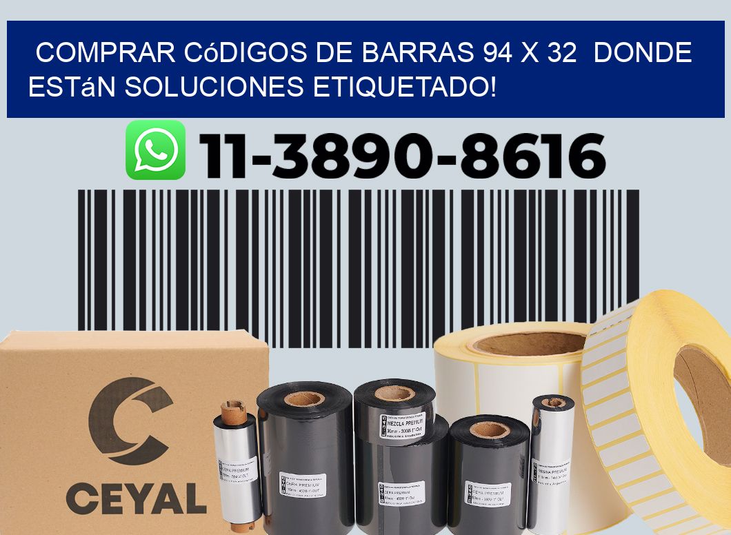 Comprar códigos de barras 94 x 32  donde están soluciones etiquetado!