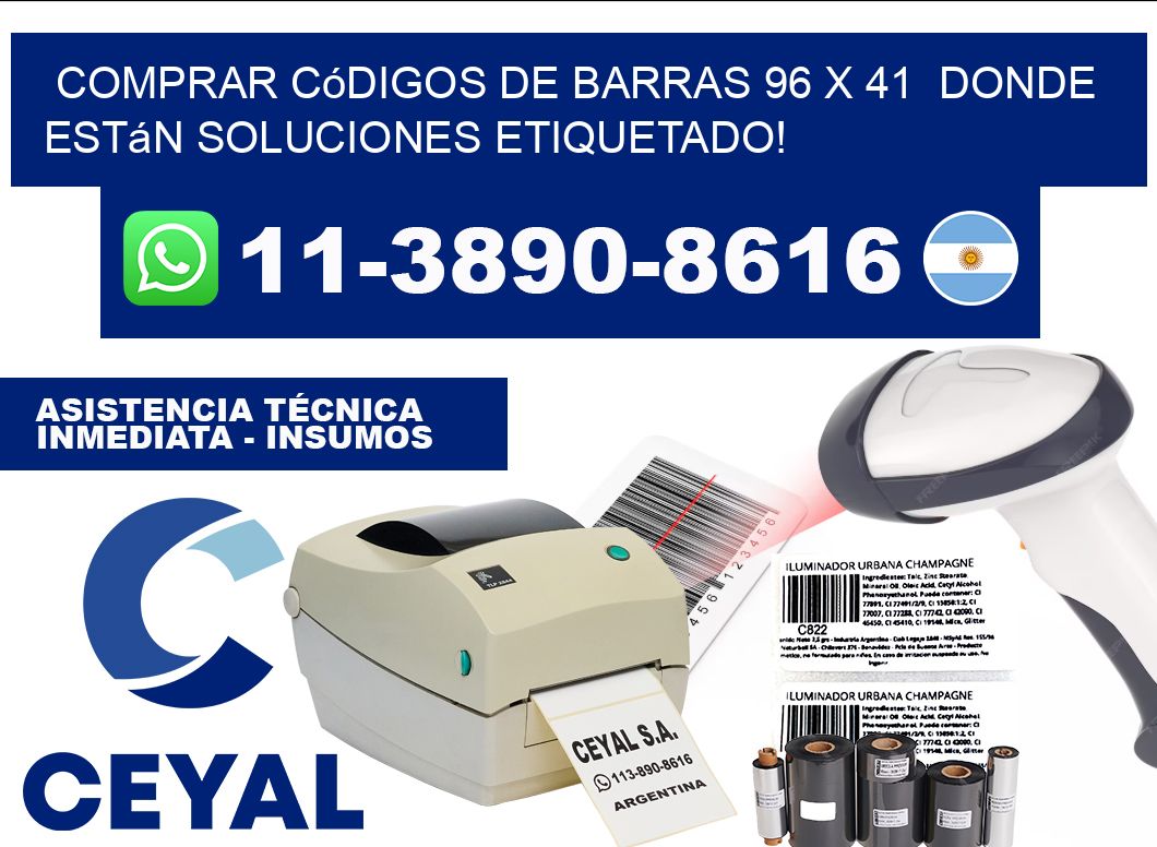 Comprar códigos de barras 96 x 41  donde están soluciones etiquetado!