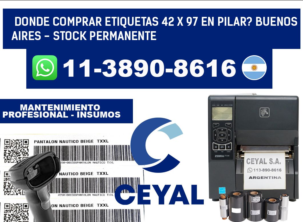 Donde Comprar etiquetas 42 x 97 en PILAR? Buenos Aires - Stock permanente