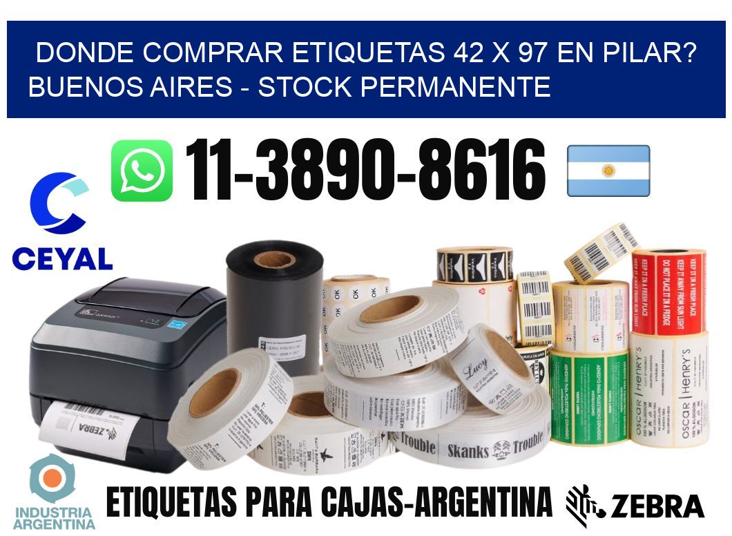 Donde Comprar etiquetas 42 x 97 en PILAR? Buenos Aires - Stock permanente
