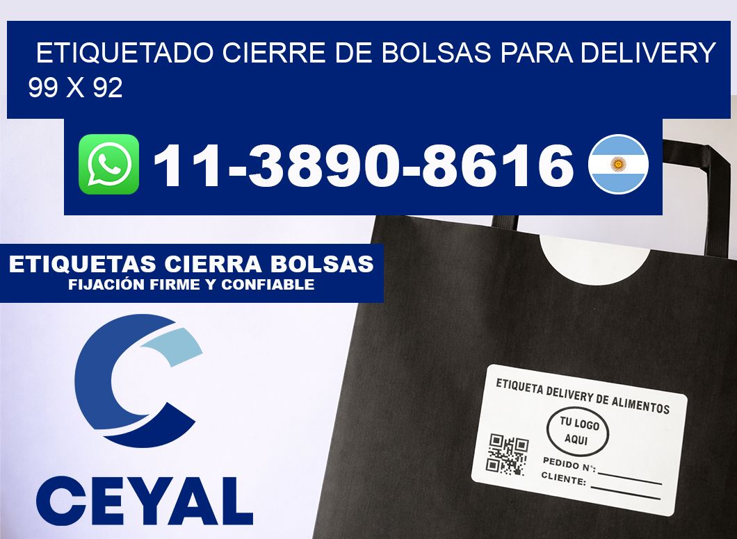 ETIQUETADO CIERRE DE BOLSAS PARA DELIVERY 99 x 92