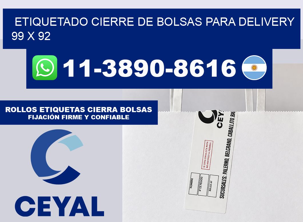 ETIQUETADO CIERRE DE BOLSAS PARA DELIVERY 99 x 92