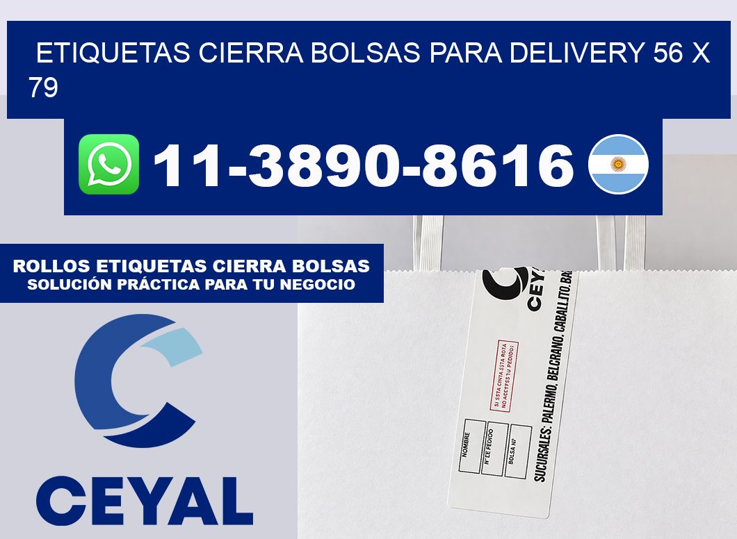 ETIQUETAS CIERRA BOLSAS PARA DELIVERY 56 x 79