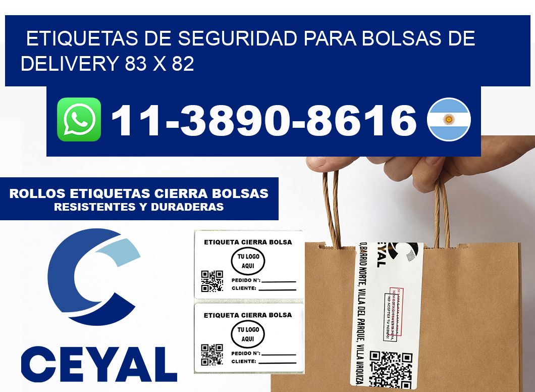 ETIQUETAS DE SEGURIDAD PARA BOLSAS DE DELIVERY 83 x 82