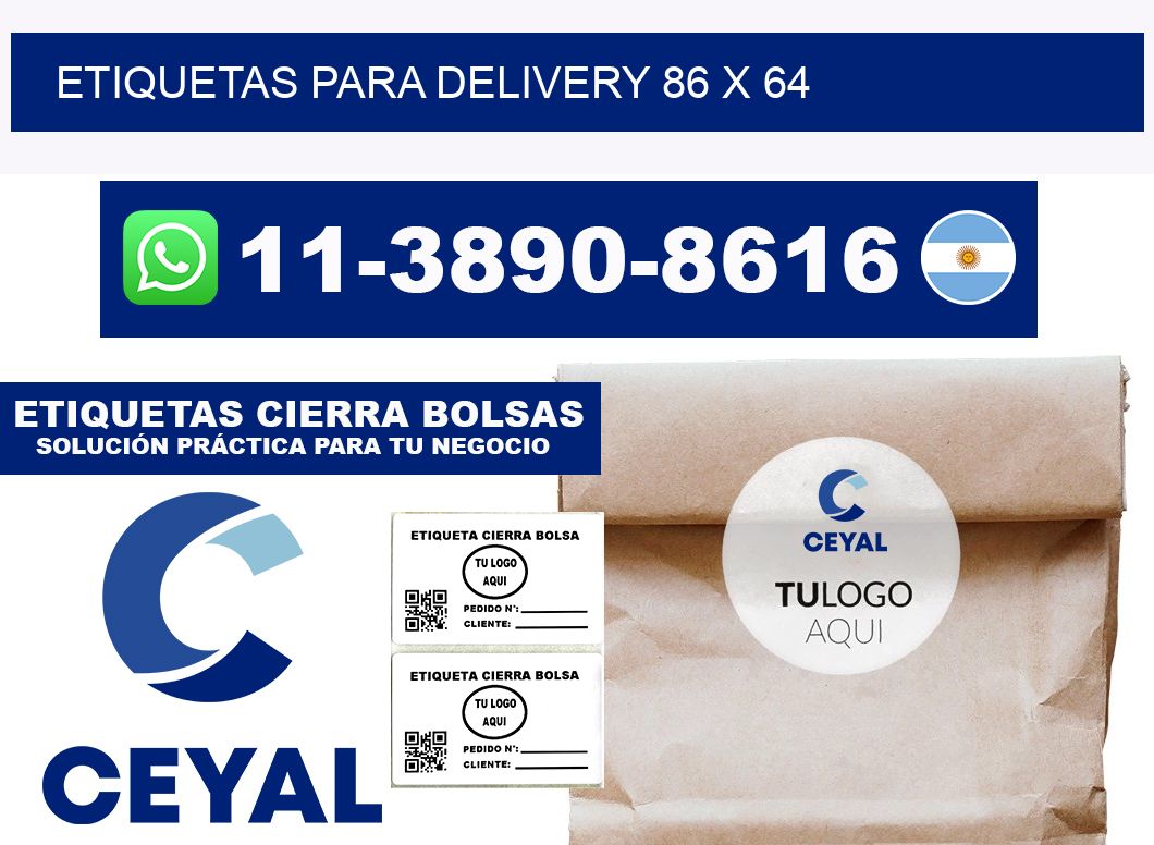 ETIQUETAS PARA DELIVERY 86 x 64