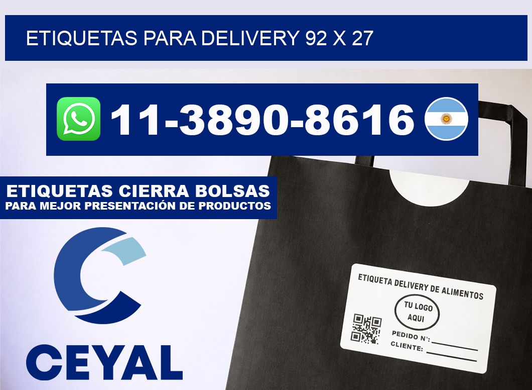 ETIQUETAS PARA DELIVERY 92 x 27