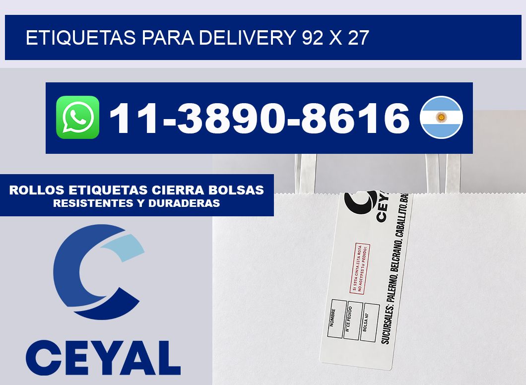 ETIQUETAS PARA DELIVERY 92 x 27