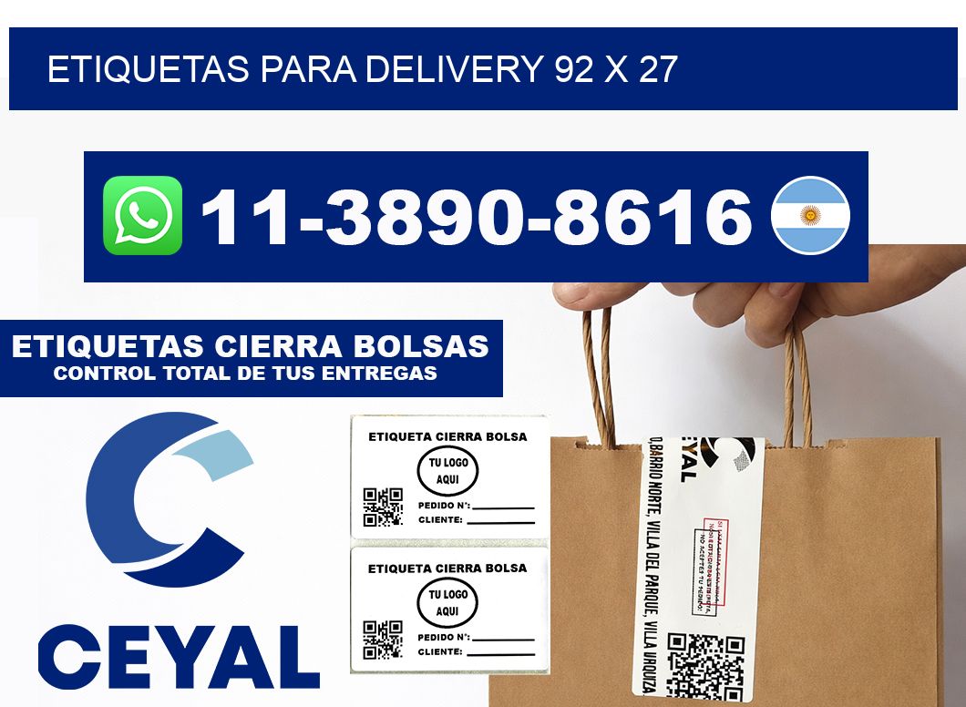 ETIQUETAS PARA DELIVERY 92 x 27
