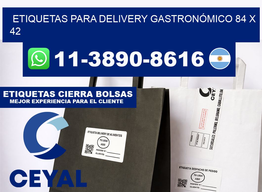 ETIQUETAS PARA DELIVERY GASTRONÓMICO 84 x 42