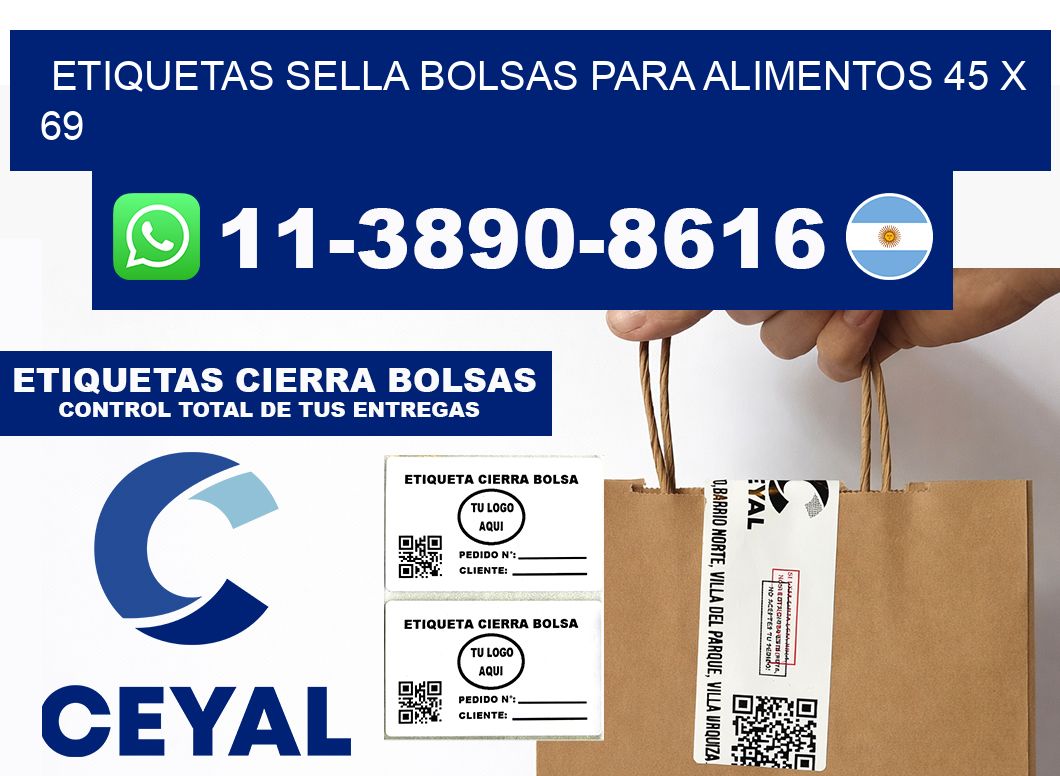 ETIQUETAS SELLA BOLSAS PARA ALIMENTOS 45 x 69