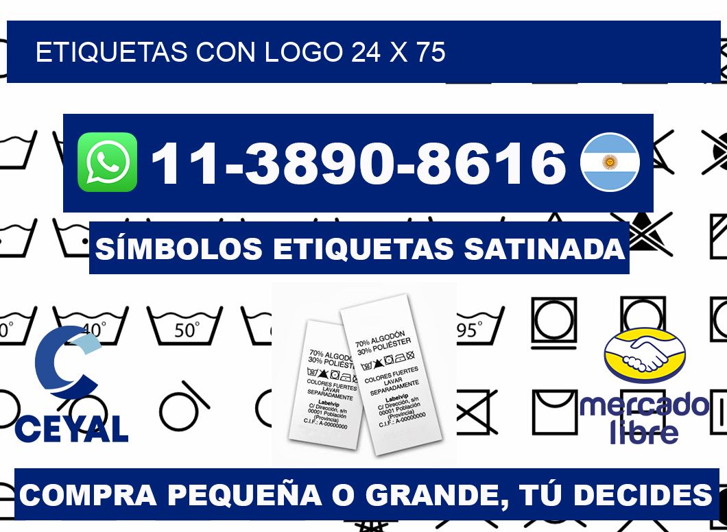 Etiquetas con logo 24 x 75