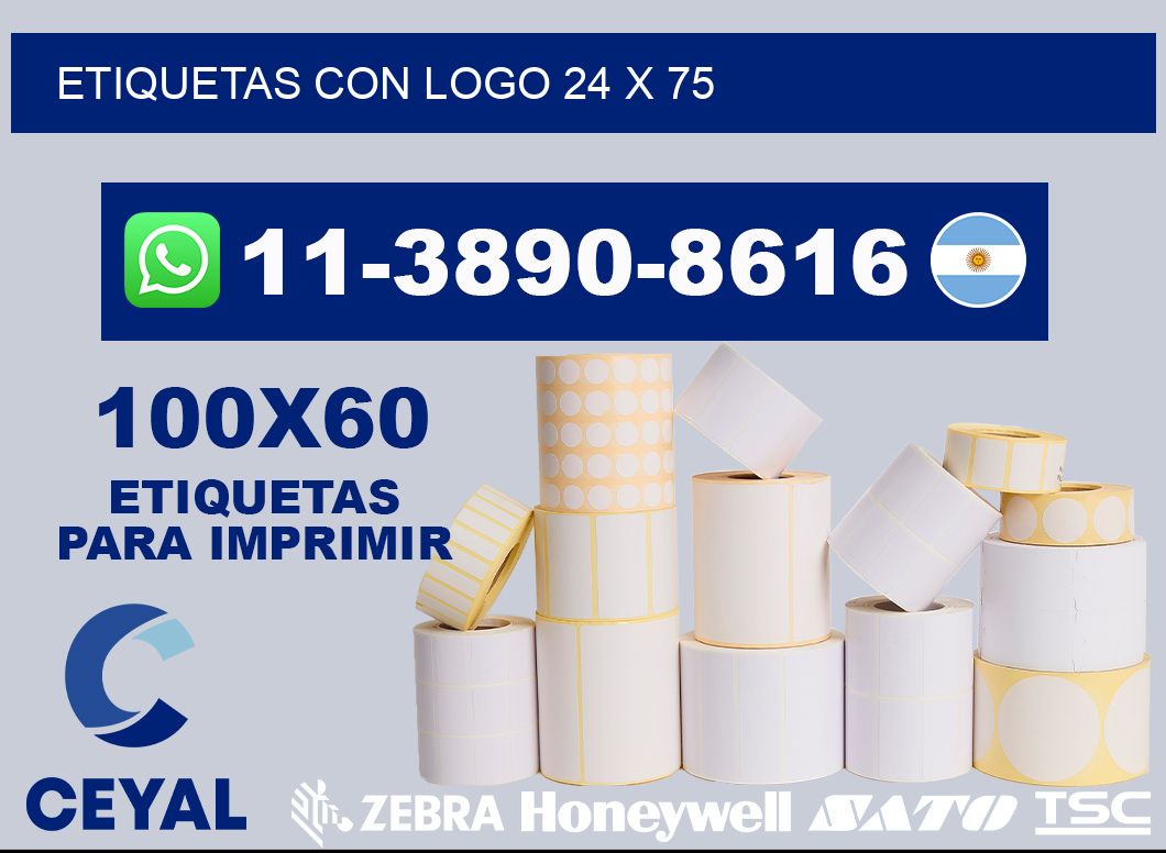 Etiquetas con logo 24 x 75