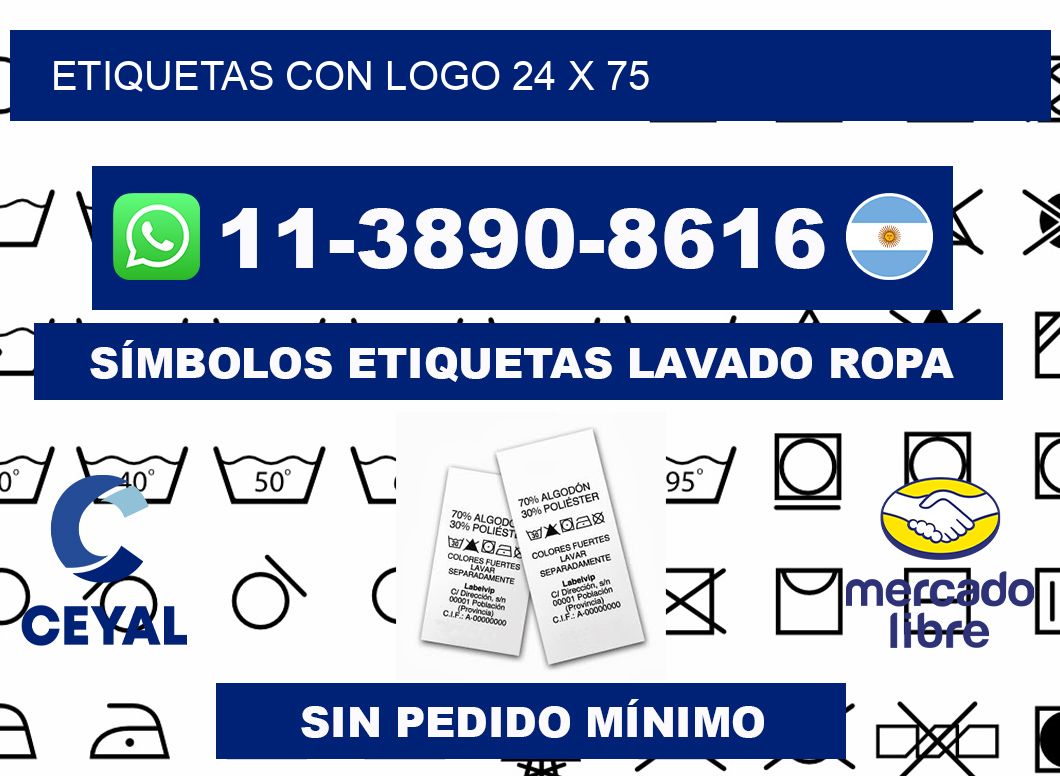 Etiquetas con logo 24 x 75